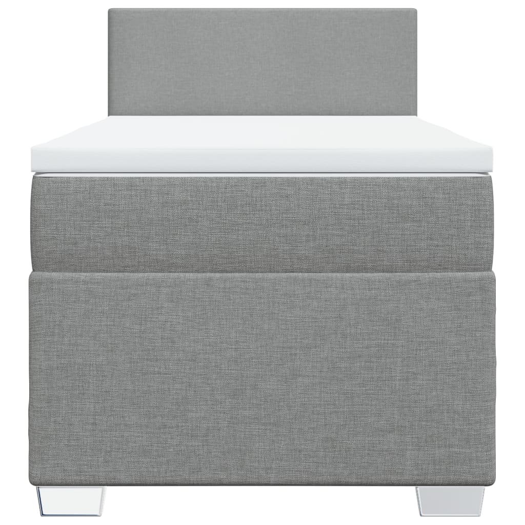 Sommier à lattes de lit avec matelas Gris clair 100x200cm Tissu - XIOS
