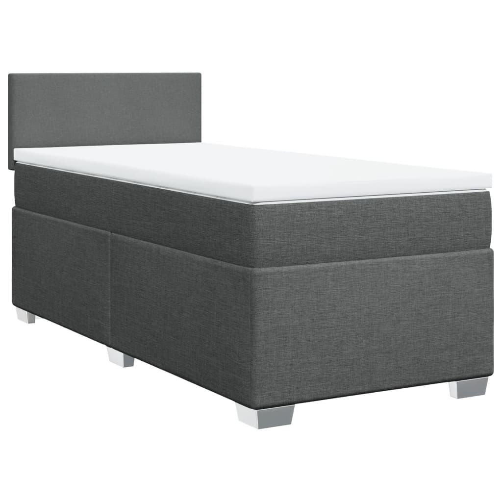 Sommier à lattes de lit avec matelas Gris foncé 100x200cm Tissu - XIOS