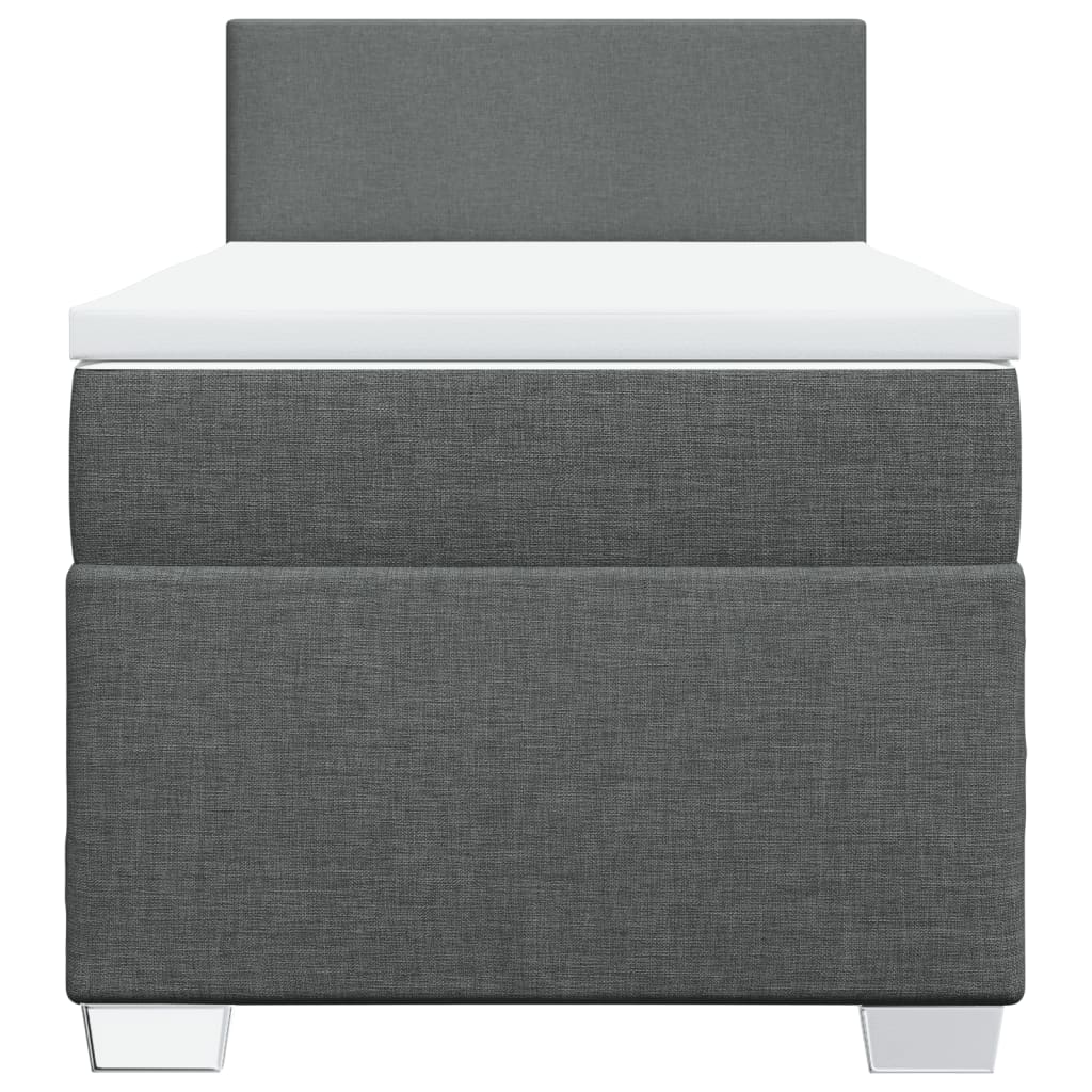 Sommier à lattes de lit avec matelas Gris foncé 100x200cm Tissu - XIOS