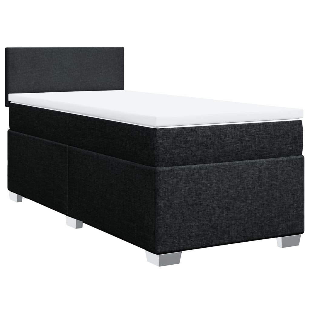 Sommier à lattes de lit avec matelas Noir 100x200 cm Tissu - XIOS