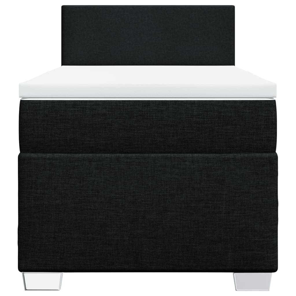 Sommier à lattes de lit avec matelas Noir 100x200 cm Tissu - XIOS