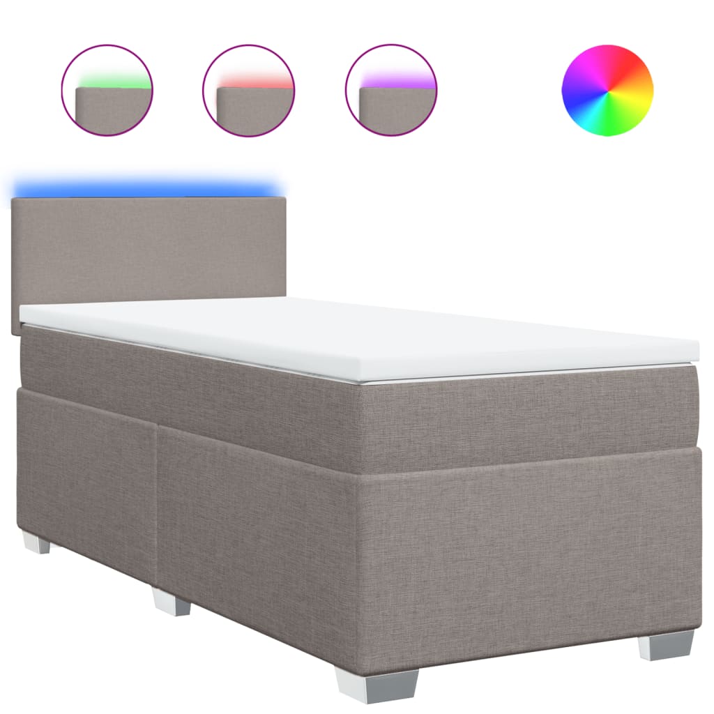 Sommier à lattes de lit avec matelas Taupe 100x200 cm Tissu - XIOS
