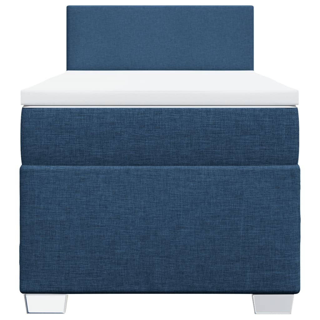 Sommier à lattes de lit avec matelas Bleu 100x200 cm Tissu - XIOS