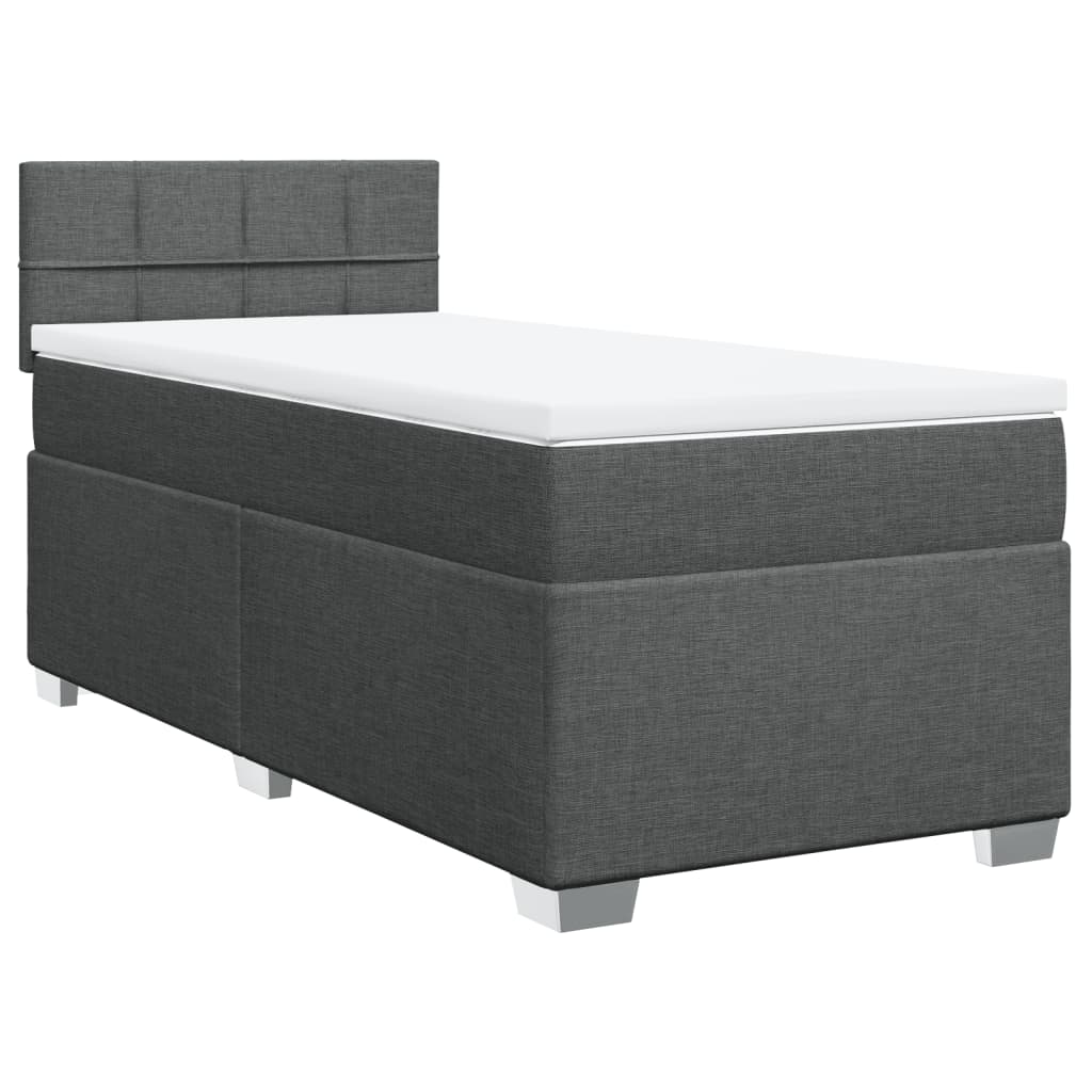 Sommier à lattes de lit avec matelas Gris foncé 100x200cm Tissu - XIOS