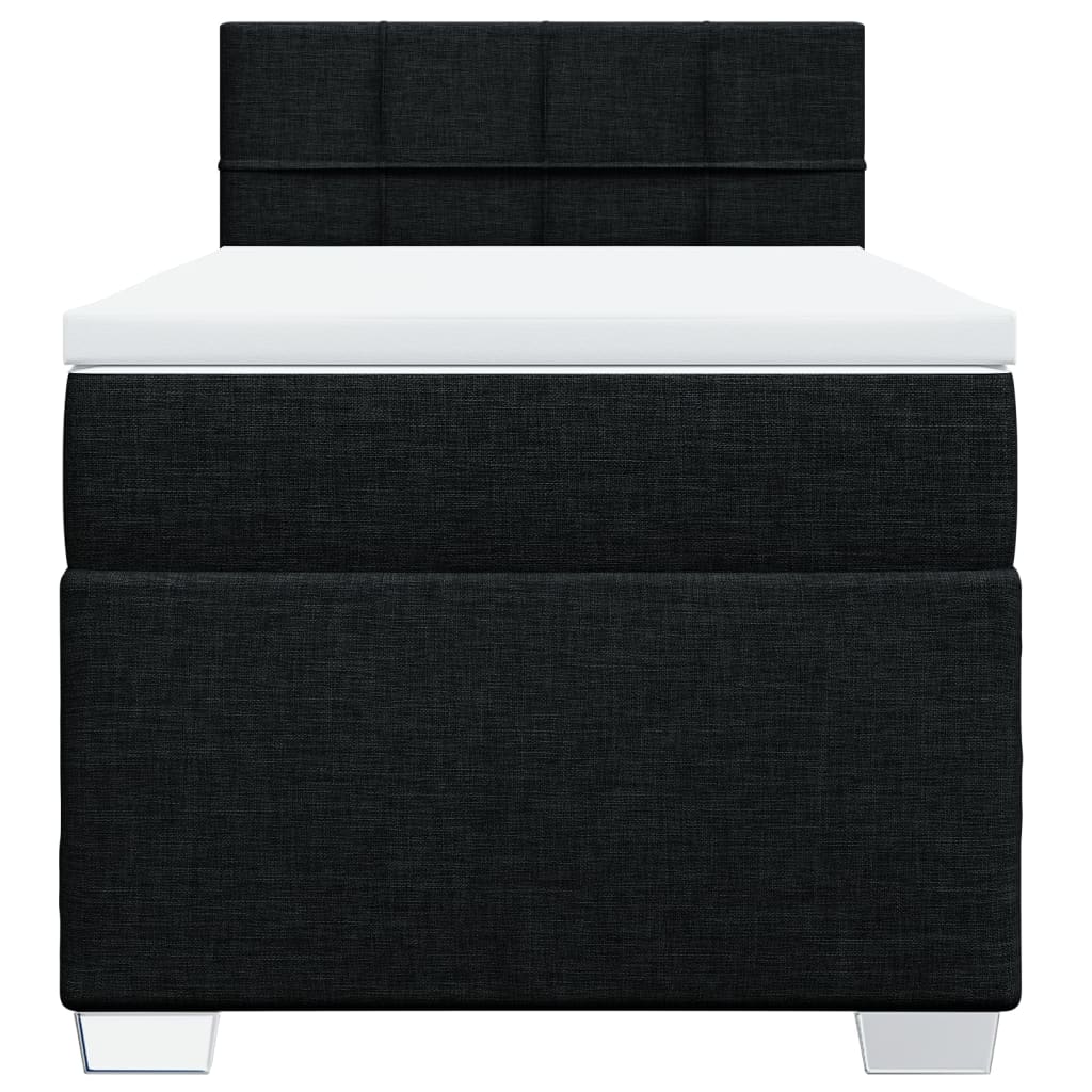 Sommier à lattes de lit avec matelas Noir 100x200 cm Tissu - XIOS