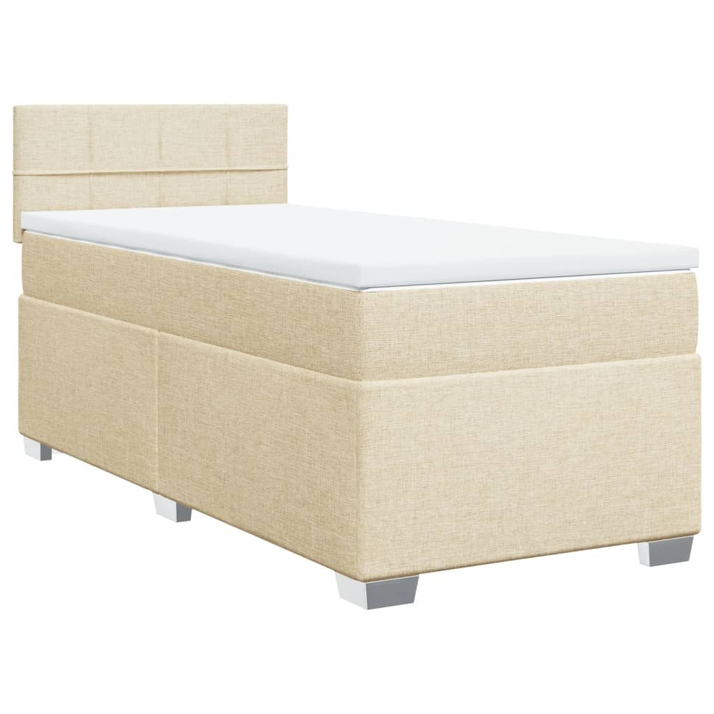 Sommier à lattes de lit avec matelas Crème 100x200 cm Tissu - XIOS