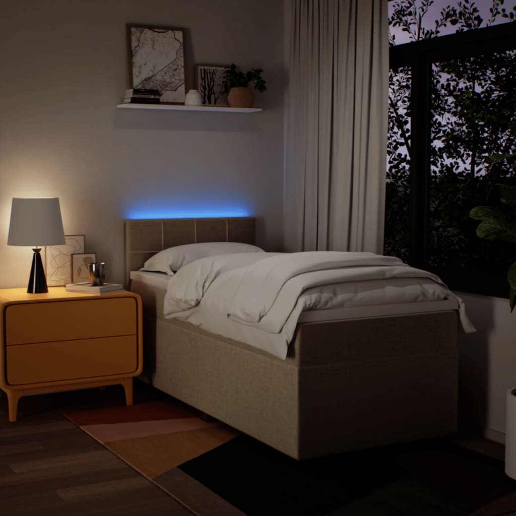 Sommier à lattes de lit avec matelas Crème 100x200 cm Tissu - XIOS