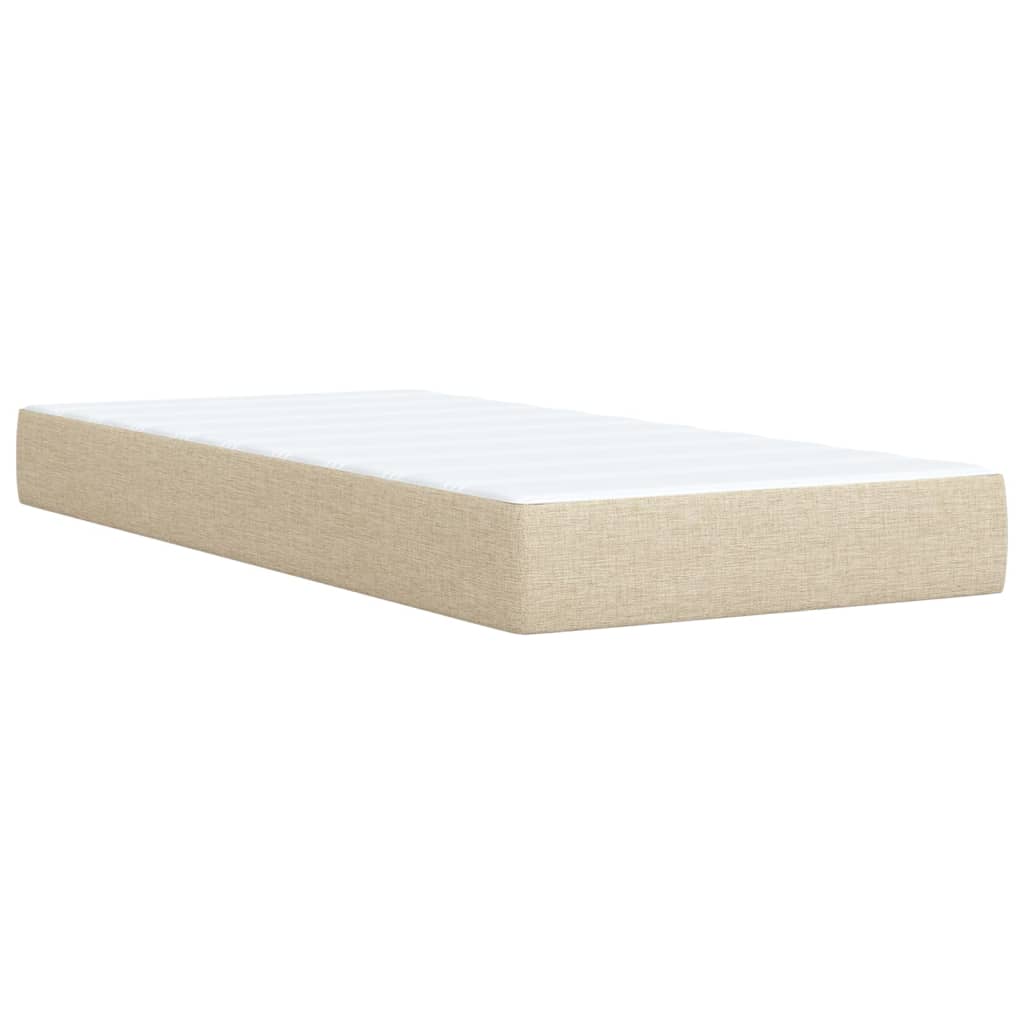 Sommier à lattes de lit avec matelas Crème 100x200 cm Tissu - XIOS