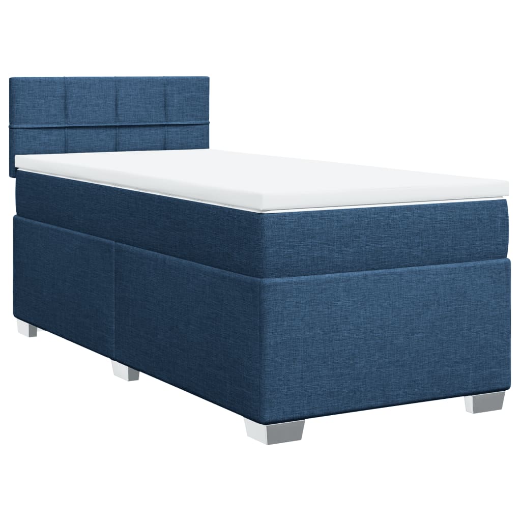 Sommier à lattes de lit avec matelas Bleu 100x200 cm Tissu - XIOS