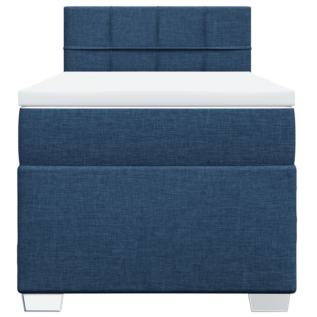 Sommier à lattes de lit avec matelas Bleu 100x200 cm Tissu - XIOS