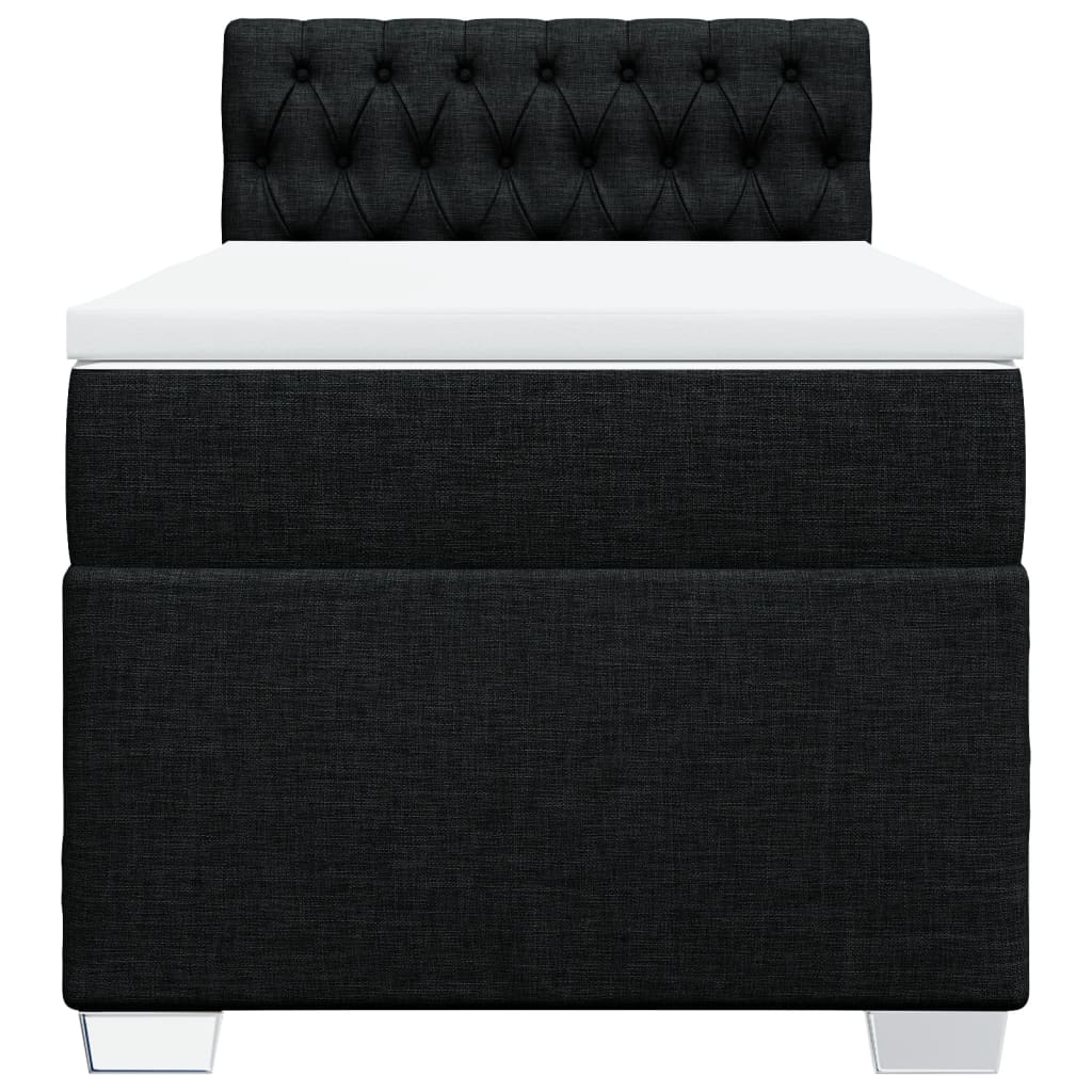 Sommier à lattes de lit avec matelas Noir 100x200 cm Tissu - XIOS