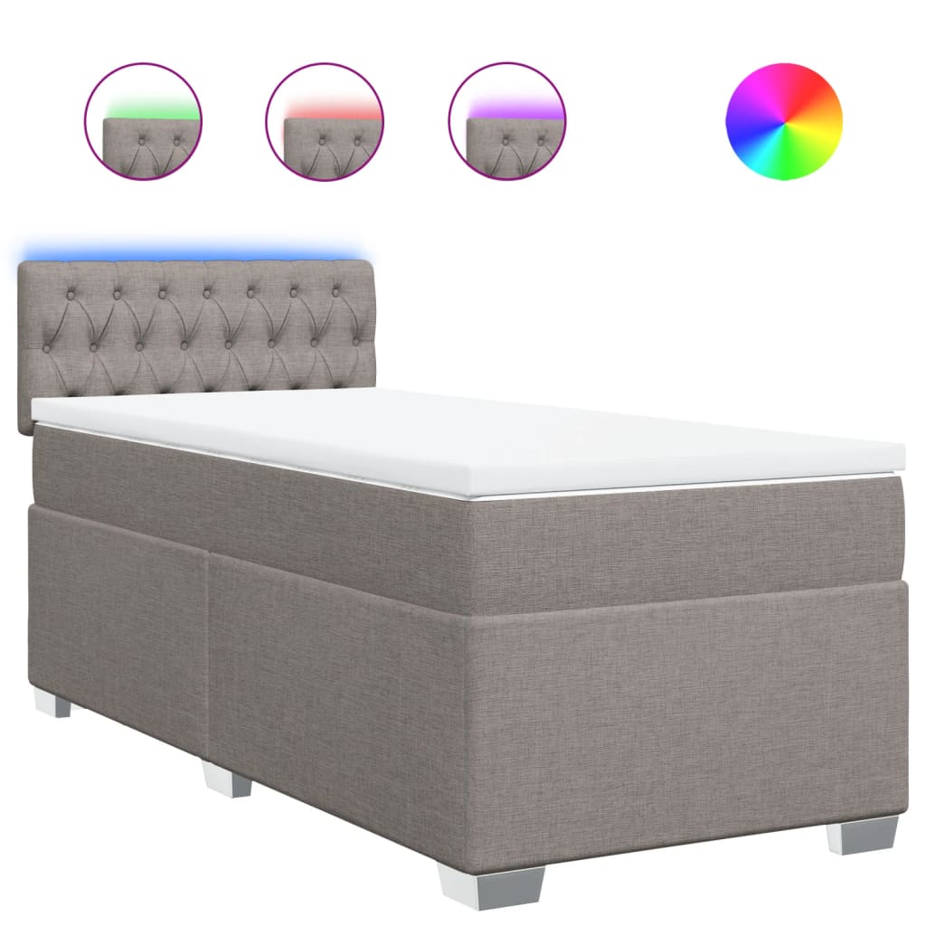 Sommier à lattes de lit avec matelas Taupe 100x200 cm Tissu - XIOS