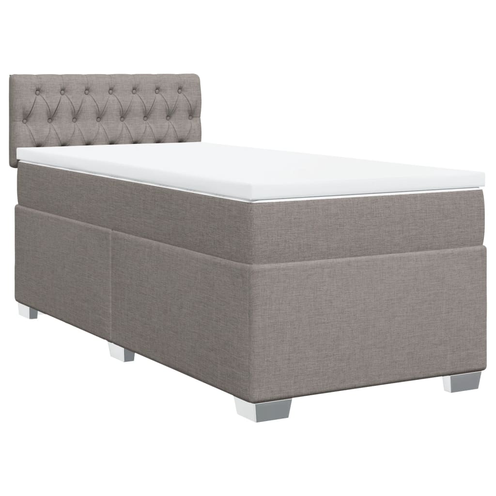 Sommier à lattes de lit avec matelas Taupe 100x200 cm Tissu - XIOS