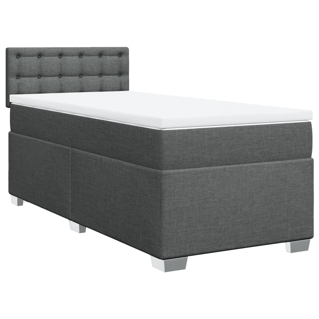 Sommier à lattes de lit avec matelas Gris foncé 100x200cm Tissu - XIOS
