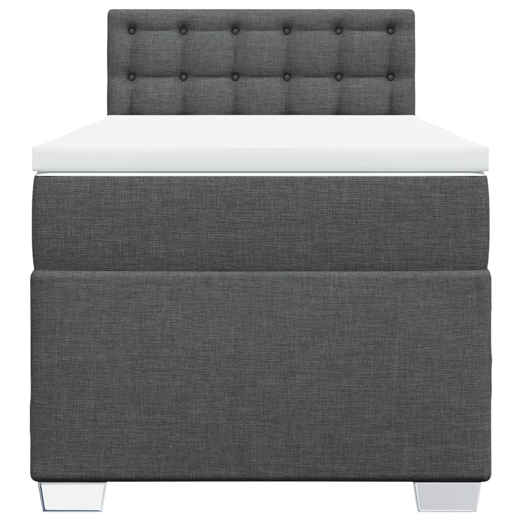 Sommier à lattes de lit avec matelas Gris foncé 100x200cm Tissu - XIOS