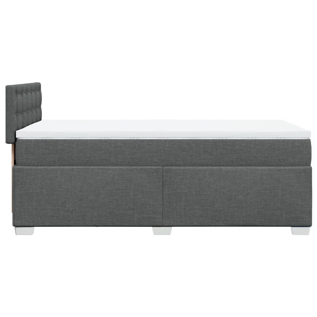 Sommier à lattes de lit avec matelas Gris foncé 100x200cm Tissu - XIOS