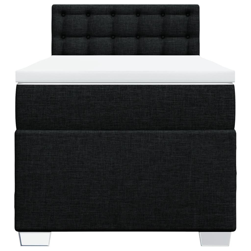 Sommier à lattes de lit avec matelas Noir 100x200 cm Tissu - XIOS