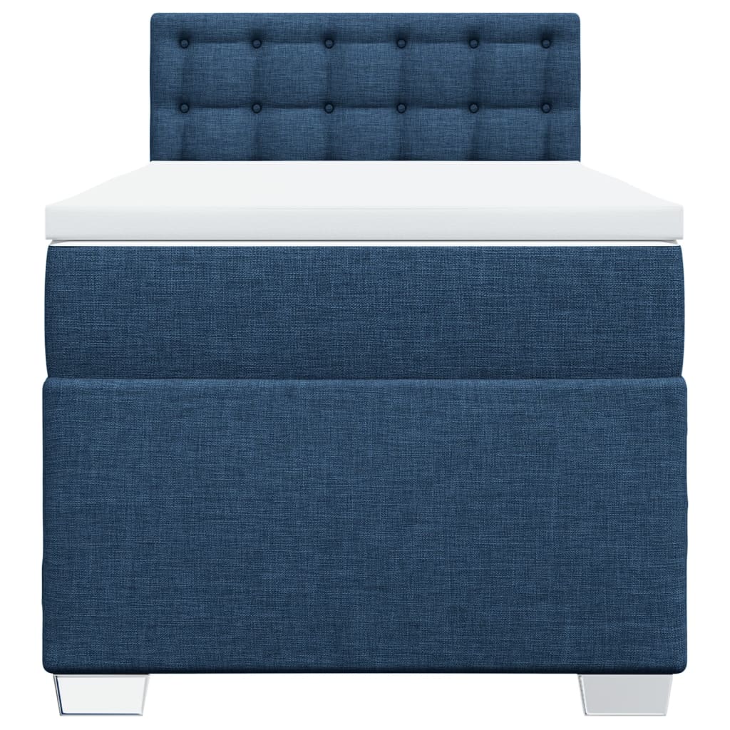 Sommier à lattes de lit avec matelas Bleu 100x200 cm Tissu - XIOS