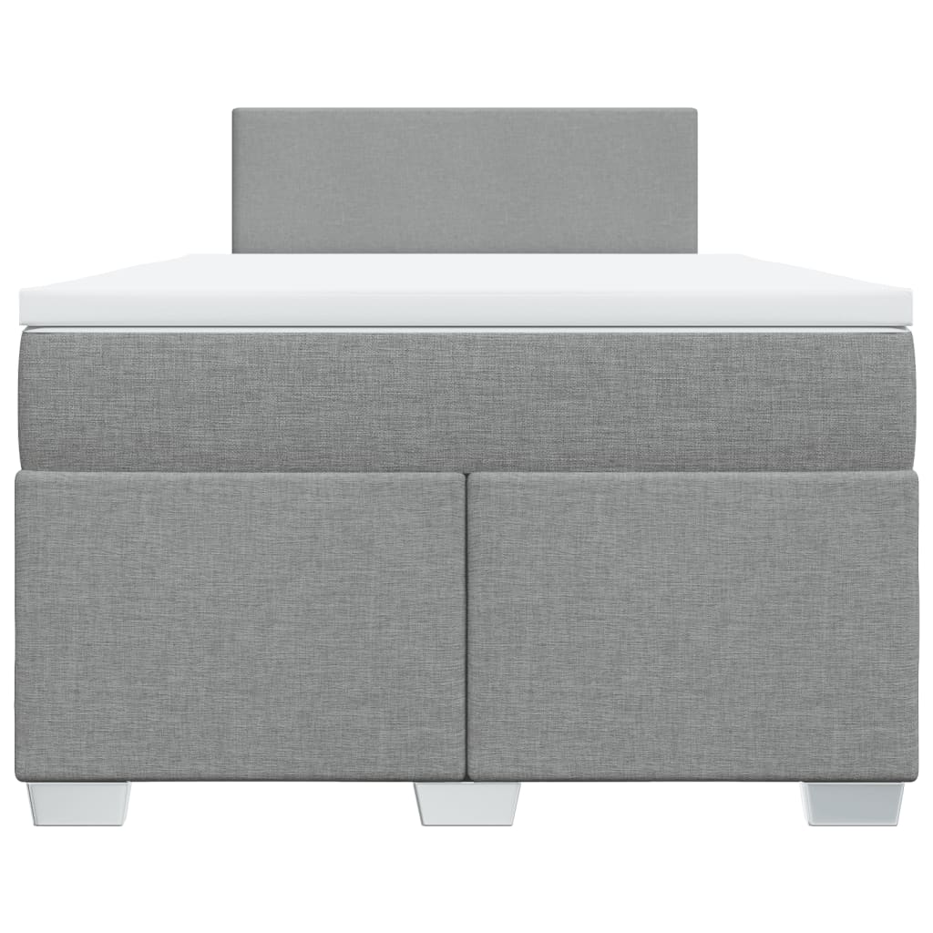 Sommier à lattes de lit et matelas gris clair 120x190 cm tissu - XIOS