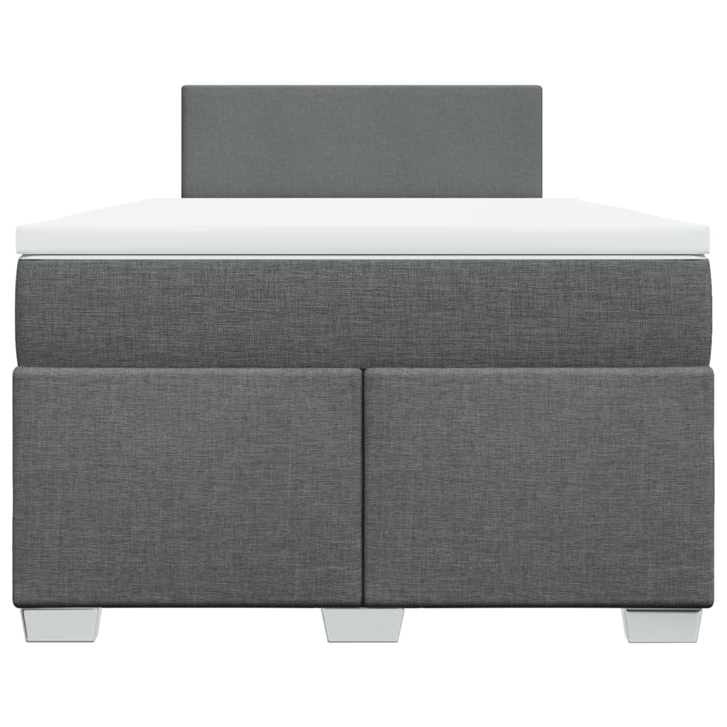 Sommier à lattes de lit avec matelas gris foncé 120x190cm tissu - XIOS
