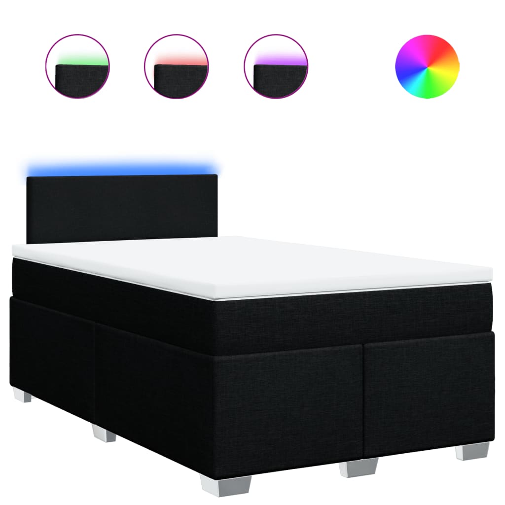 Sommier à lattes de lit avec matelas noir 120x190 cm tissu - XIOS
