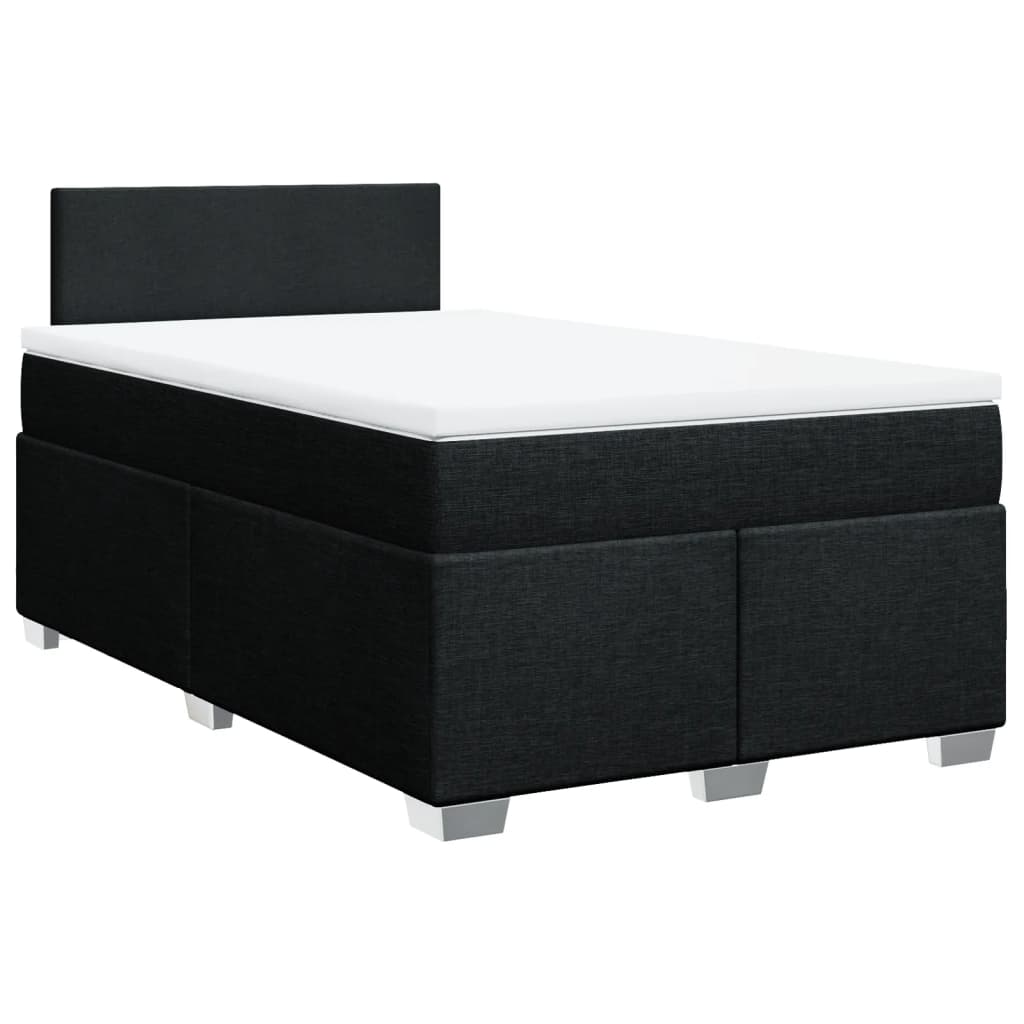 Sommier à lattes de lit avec matelas noir 120x190 cm tissu - XIOS