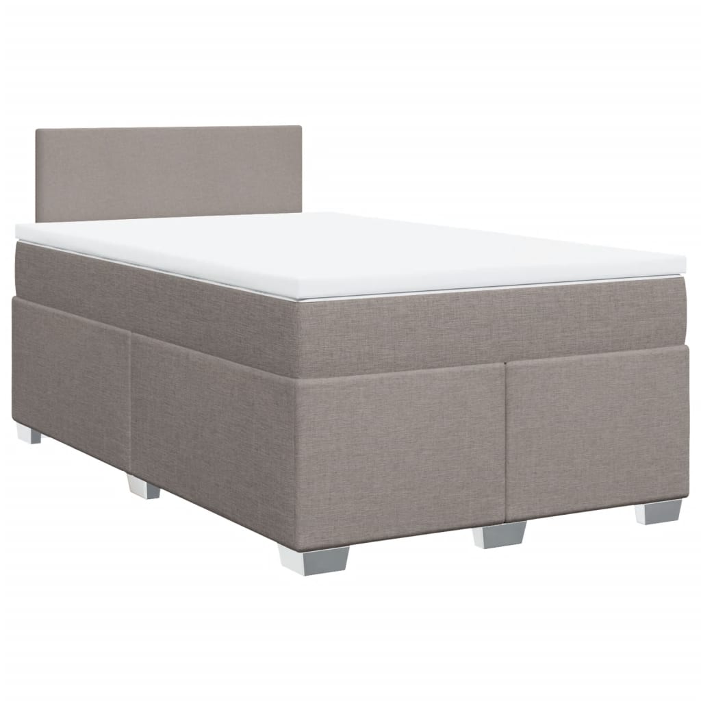 Sommier à lattes de lit avec matelas taupe 120x190 cm tissu - XIOS