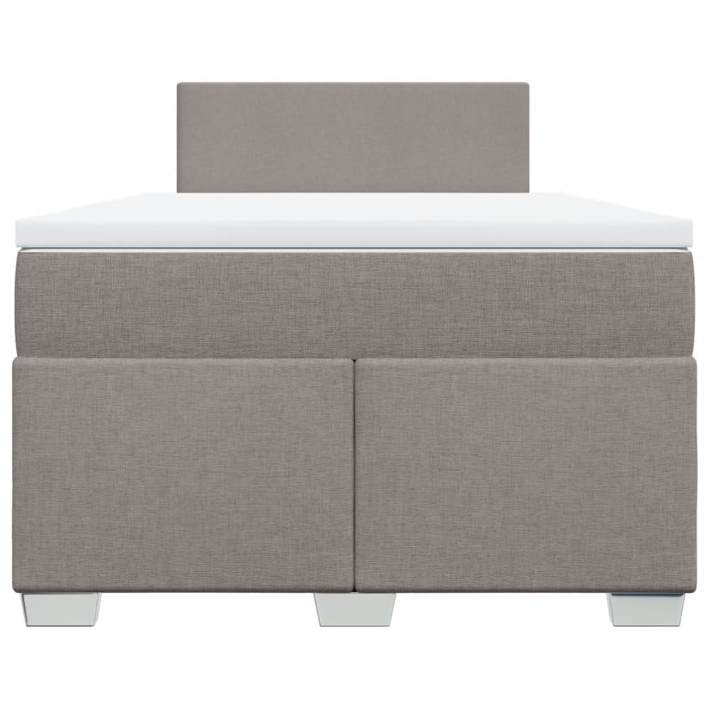Sommier à lattes de lit avec matelas taupe 120x190 cm tissu - XIOS