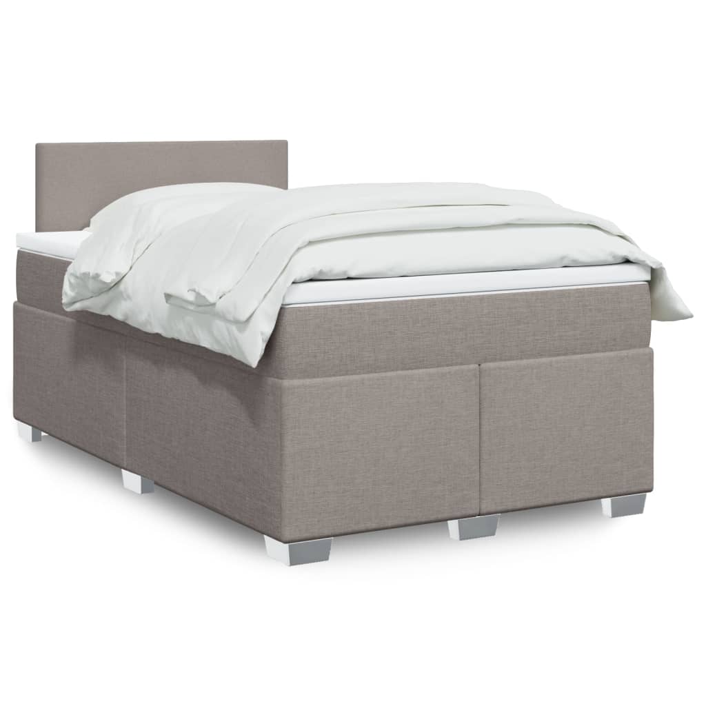 Sommier à lattes de lit avec matelas taupe 120x190 cm tissu - XIOS