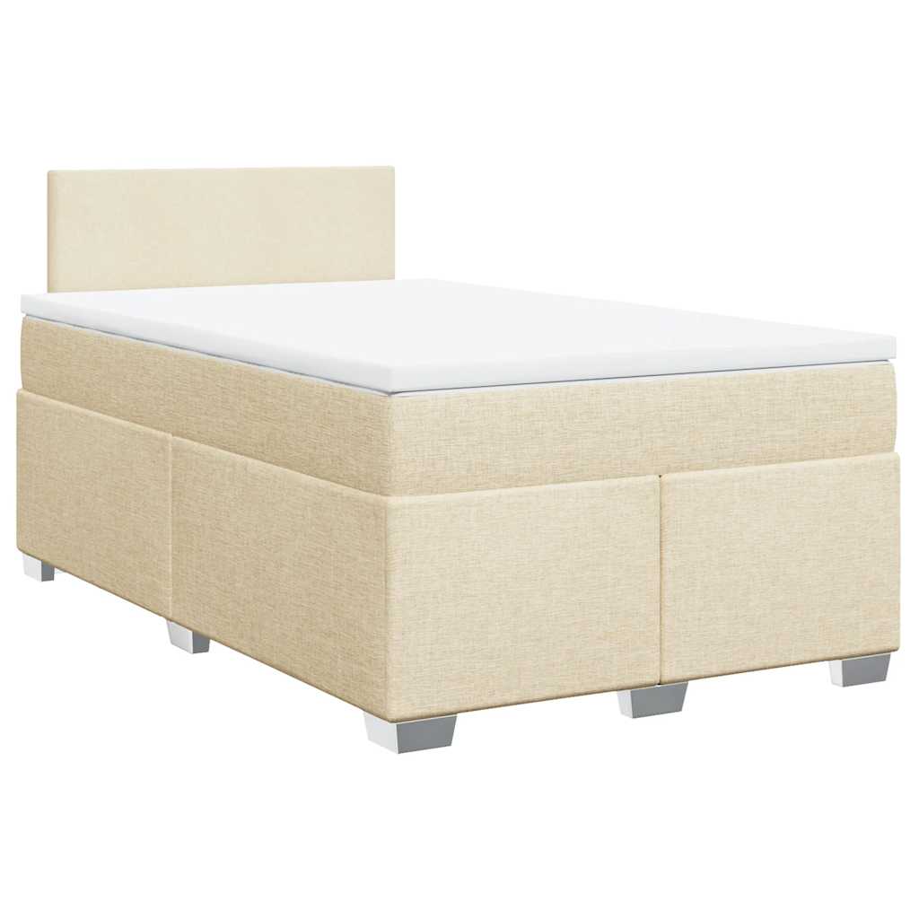 Sommier à lattes de lit avec matelas crème 120x190 cm tissu - XIOS