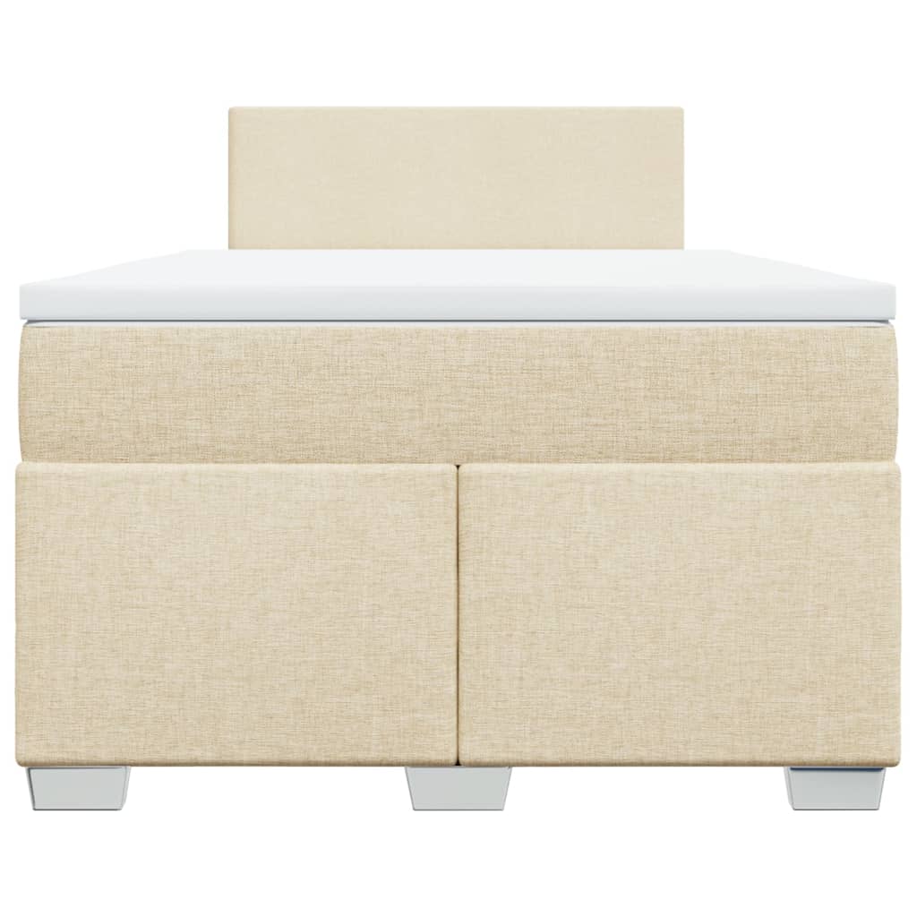 Sommier à lattes de lit avec matelas crème 120x190 cm tissu - XIOS