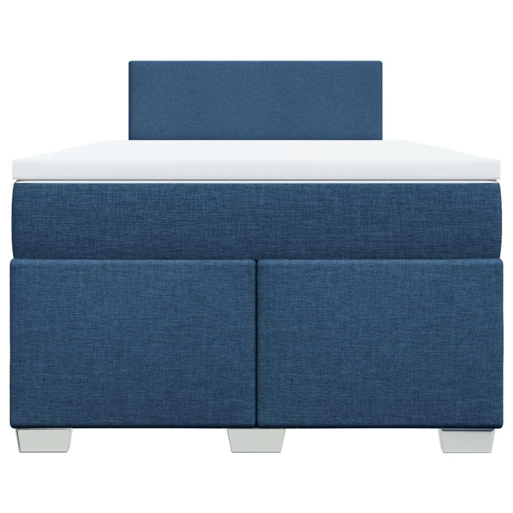 Sommier à lattes de lit avec matelas bleu 120x190 cm tissu - XIOS