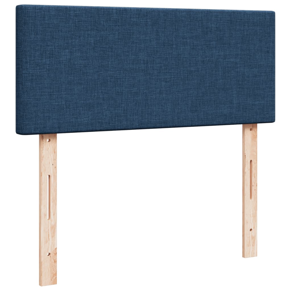 Sommier à lattes de lit avec matelas bleu 120x190 cm tissu - XIOS