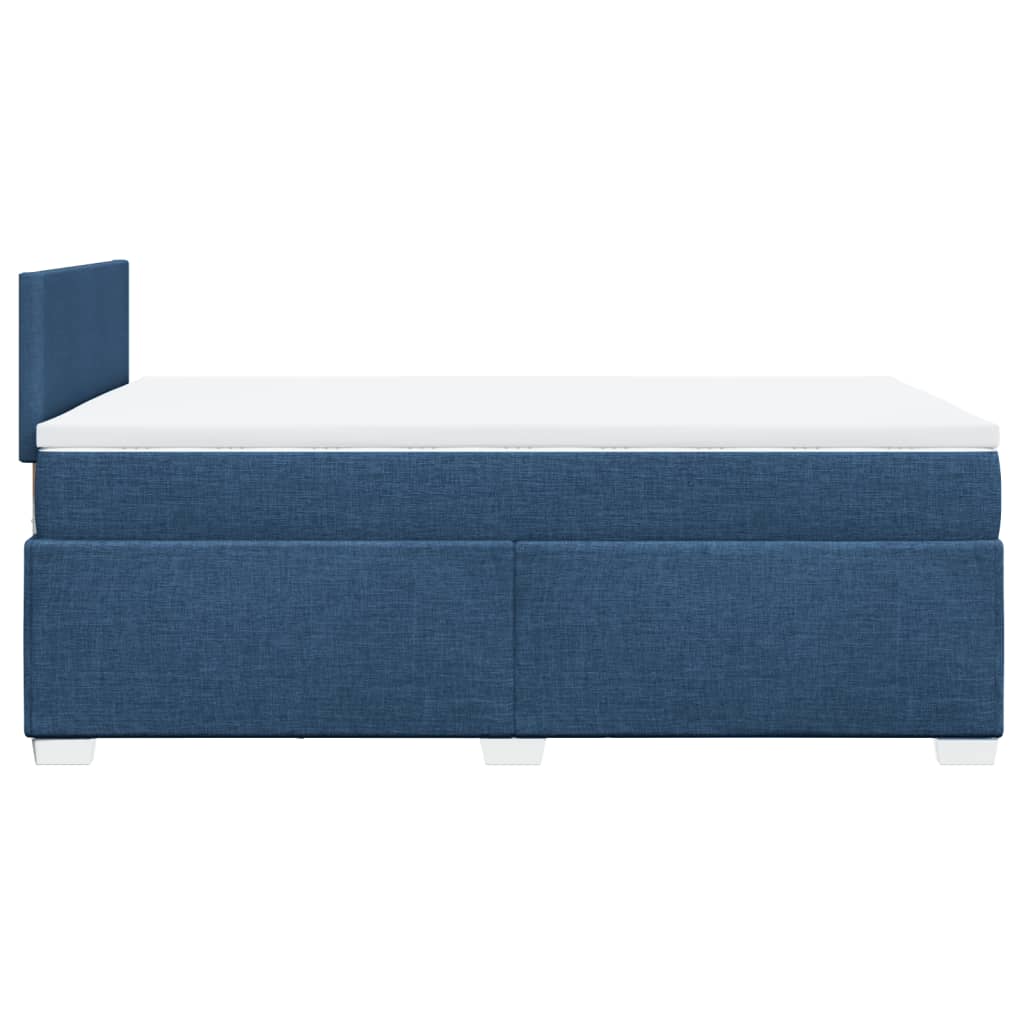 Sommier à lattes de lit avec matelas bleu 120x190 cm tissu - XIOS