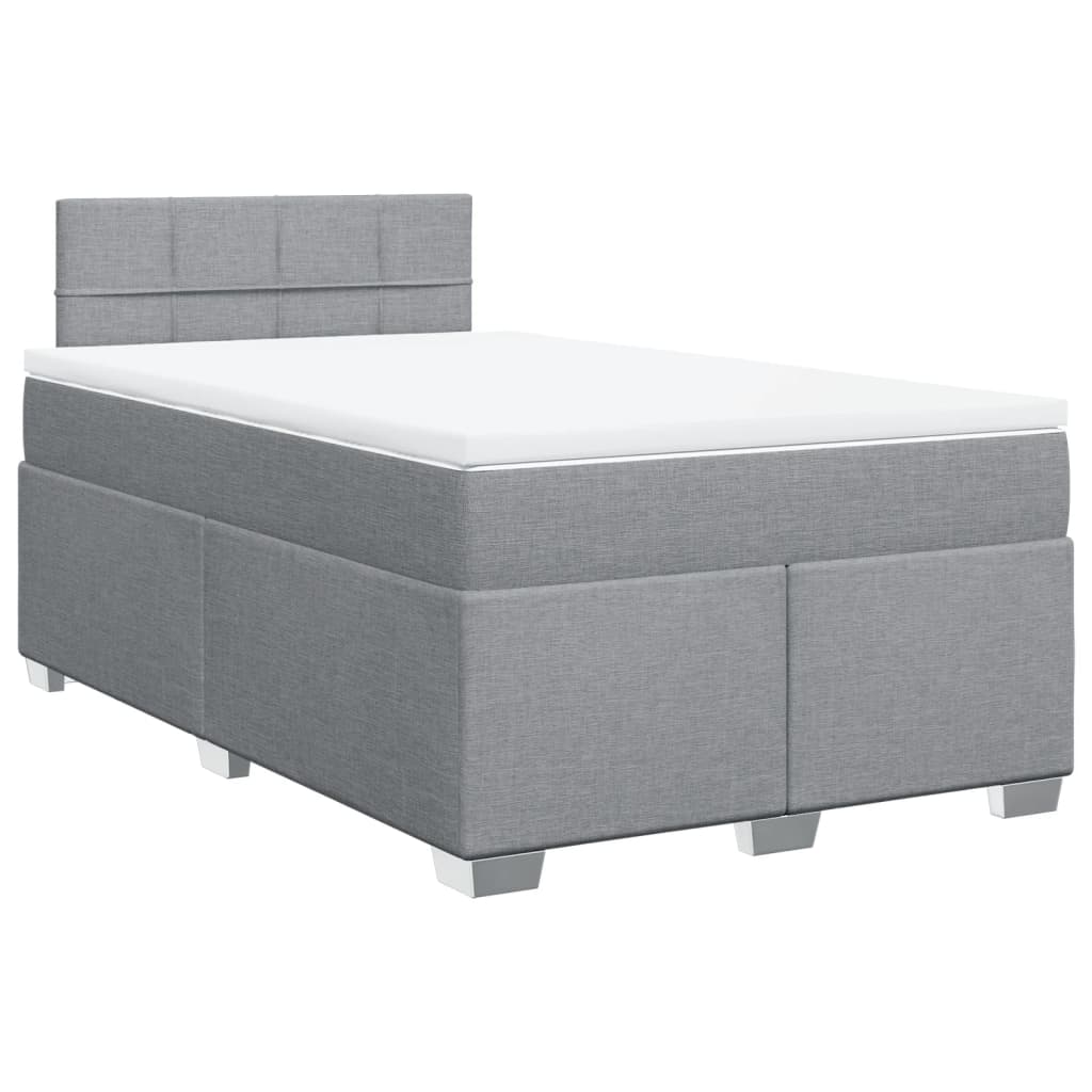 Sommier à lattes de lit et matelas gris clair 120x190 cm tissu - XIOS