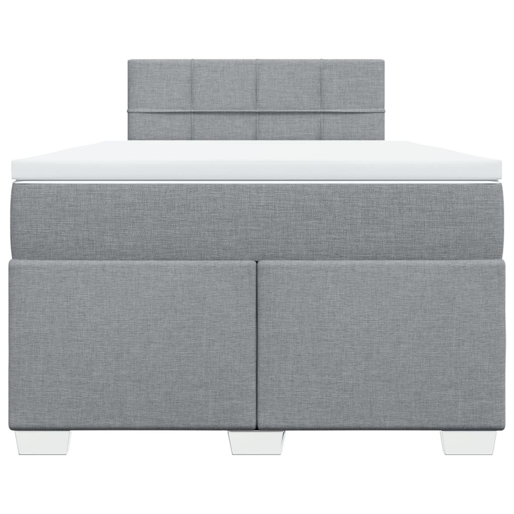 Sommier à lattes de lit et matelas gris clair 120x190 cm tissu - XIOS