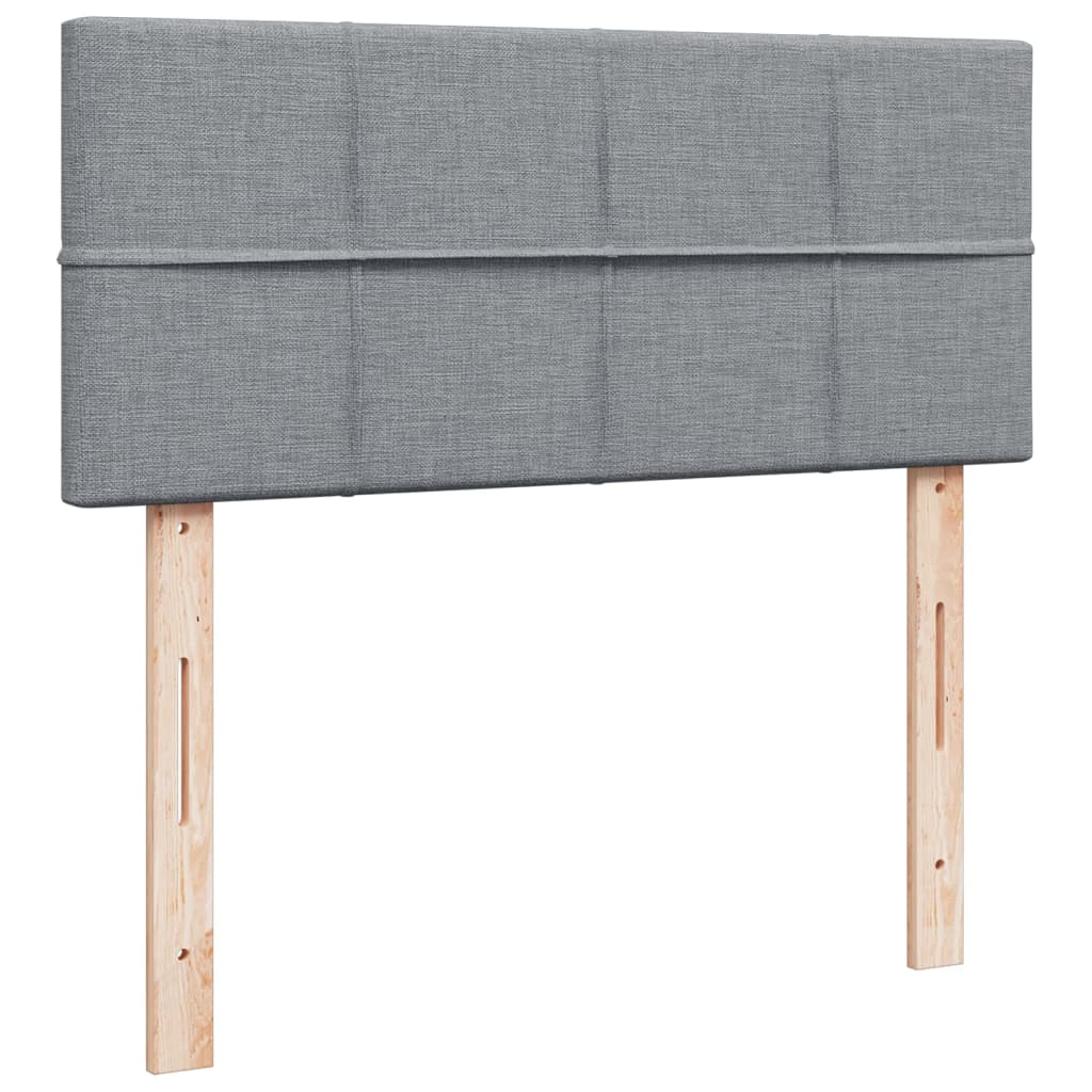 Sommier à lattes de lit et matelas gris clair 120x190 cm tissu - XIOS
