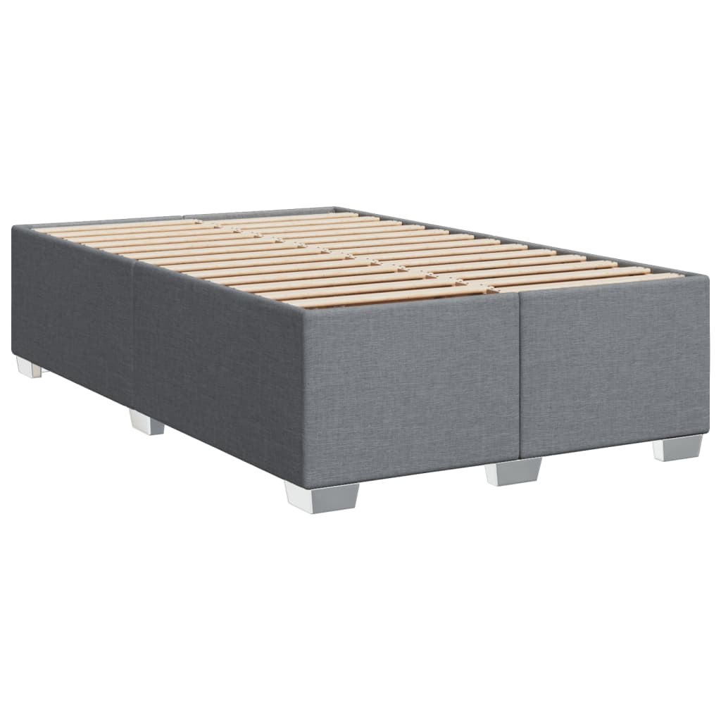 Sommier à lattes de lit et matelas gris clair 120x190 cm tissu - XIOS