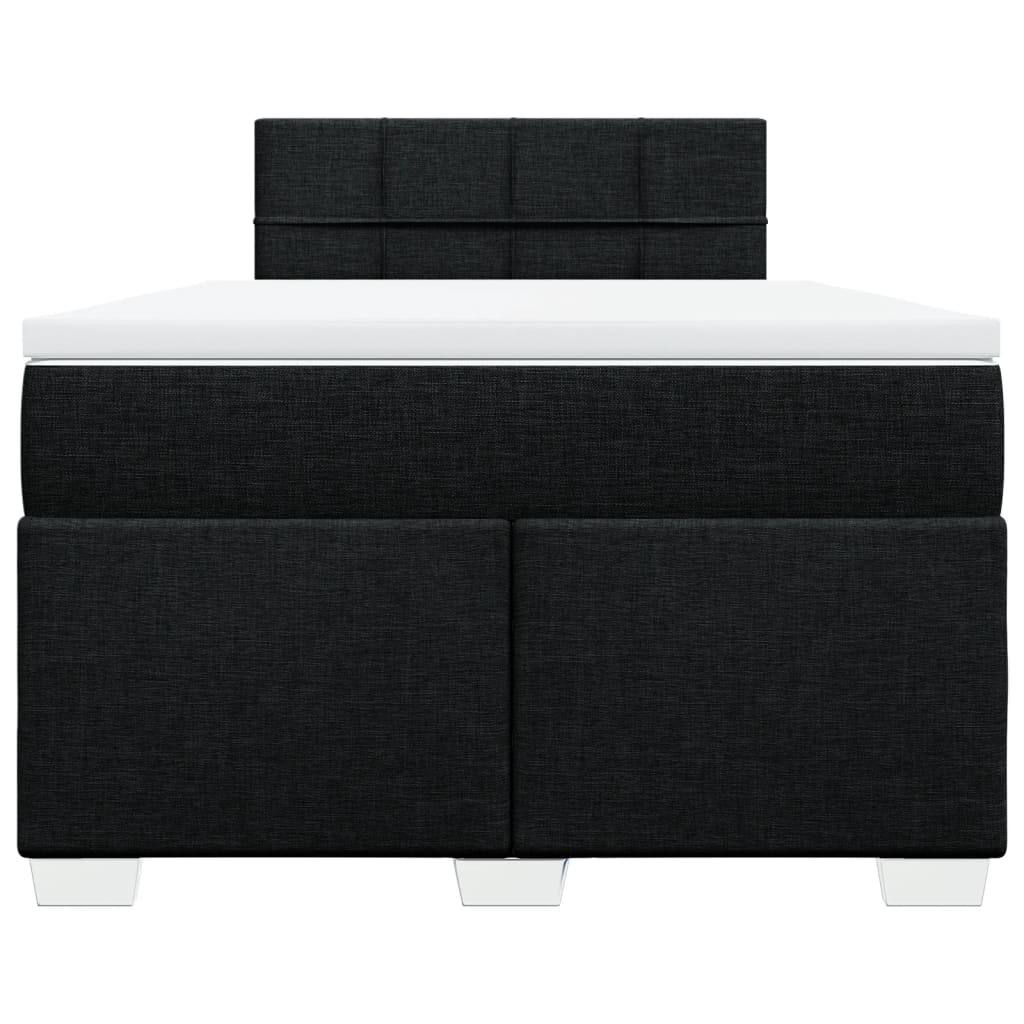 Sommier à lattes de lit avec matelas noir 120x190 cm tissu - XIOS