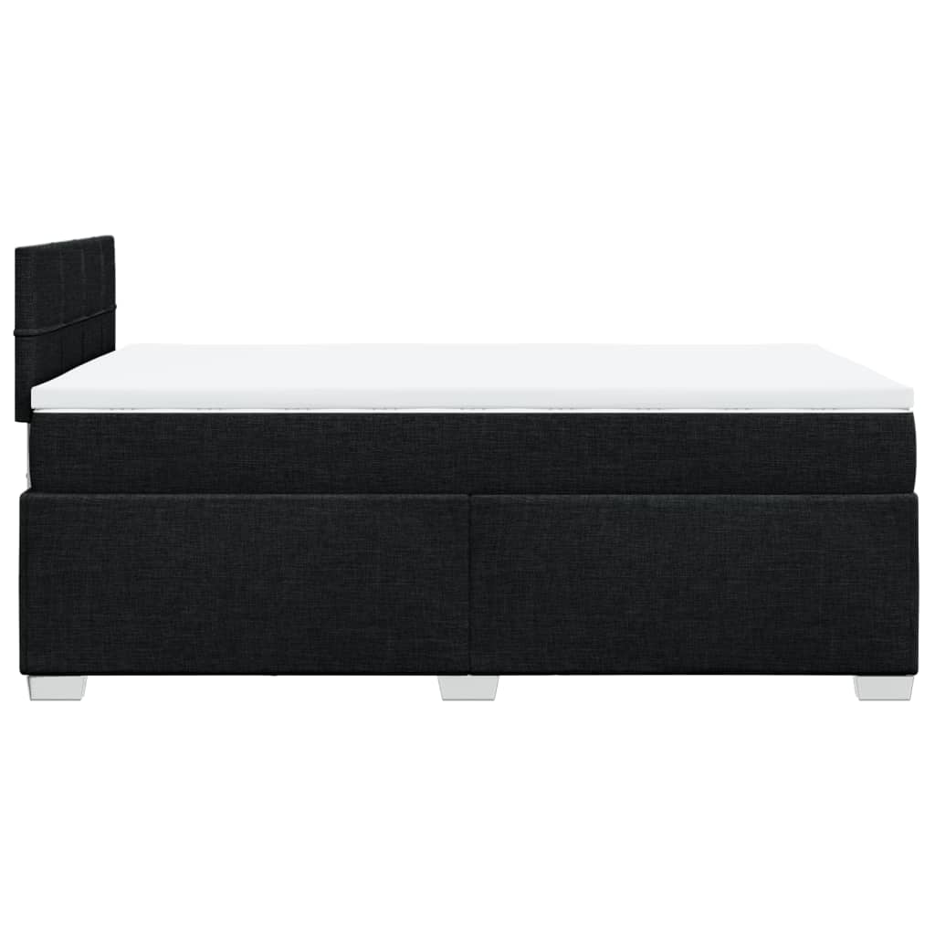 Sommier à lattes de lit avec matelas noir 120x190 cm tissu - XIOS