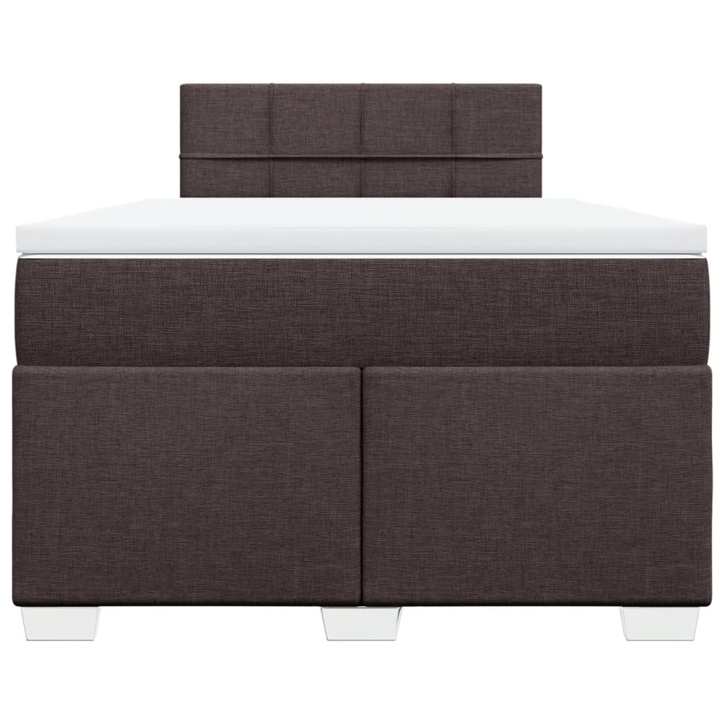 Sommier à lattes de lit et matelas marron foncé 120x190cm tissu - XIOS