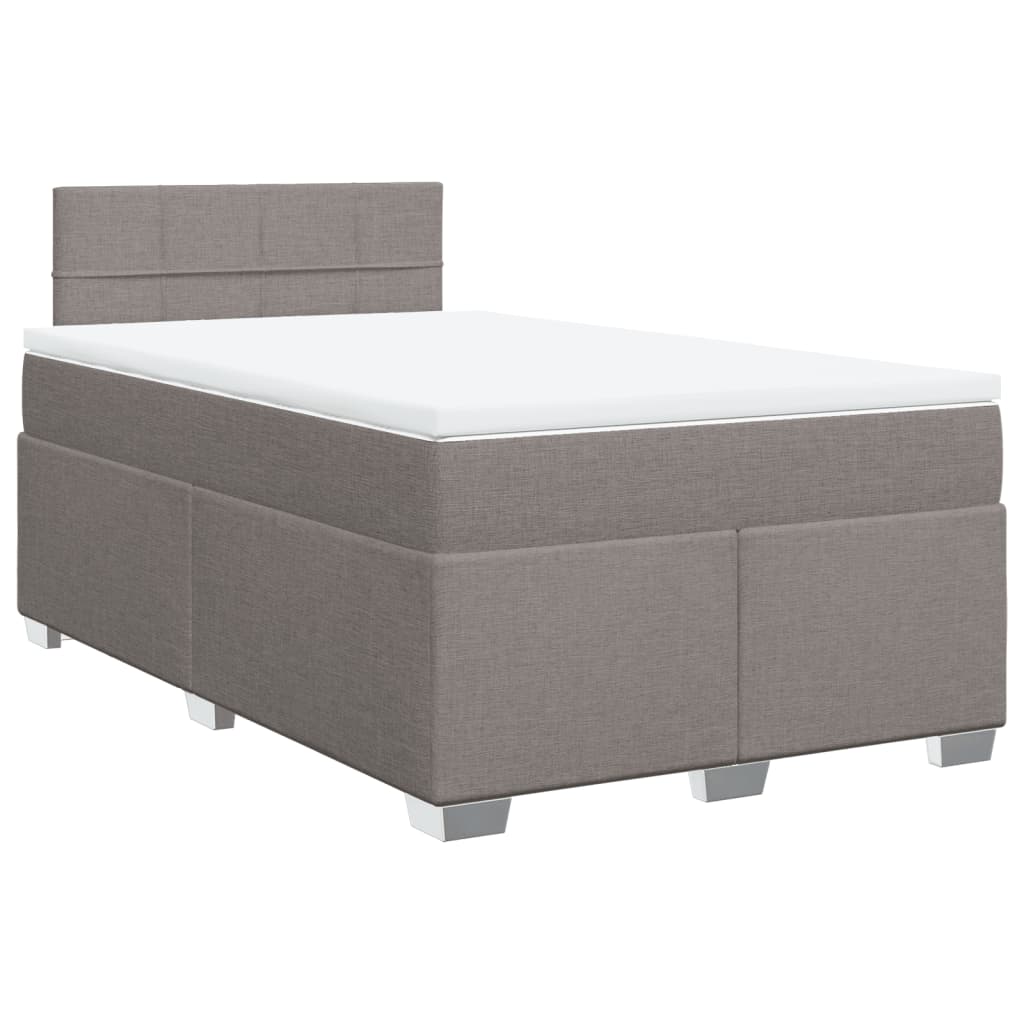 Sommier à lattes de lit avec matelas taupe 120x190 cm tissu - XIOS