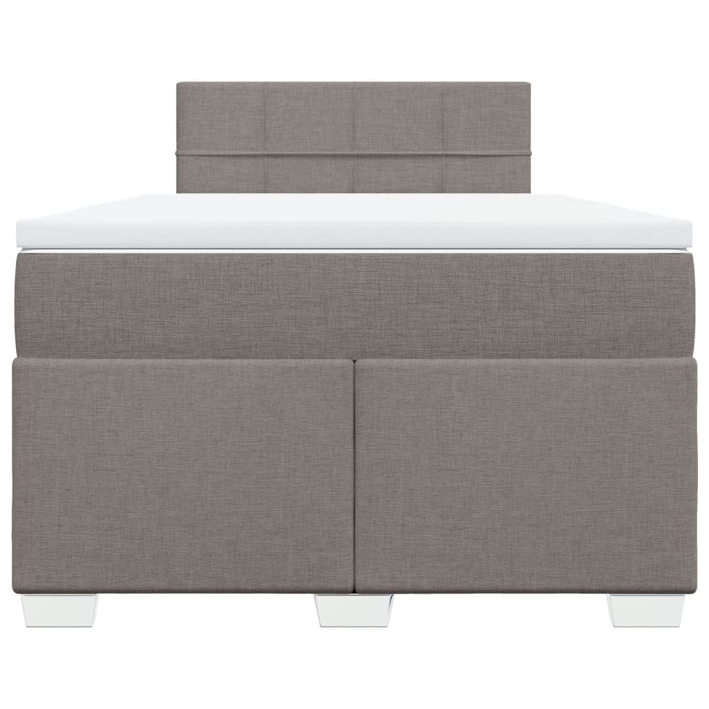 Sommier à lattes de lit avec matelas taupe 120x190 cm tissu - XIOS