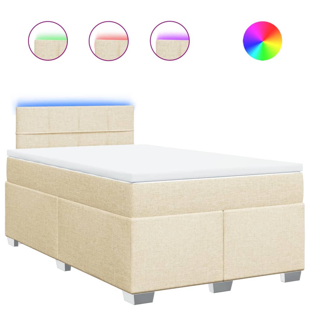 Sommier à lattes de lit avec matelas crème 120x190 cm tissu - XIOS