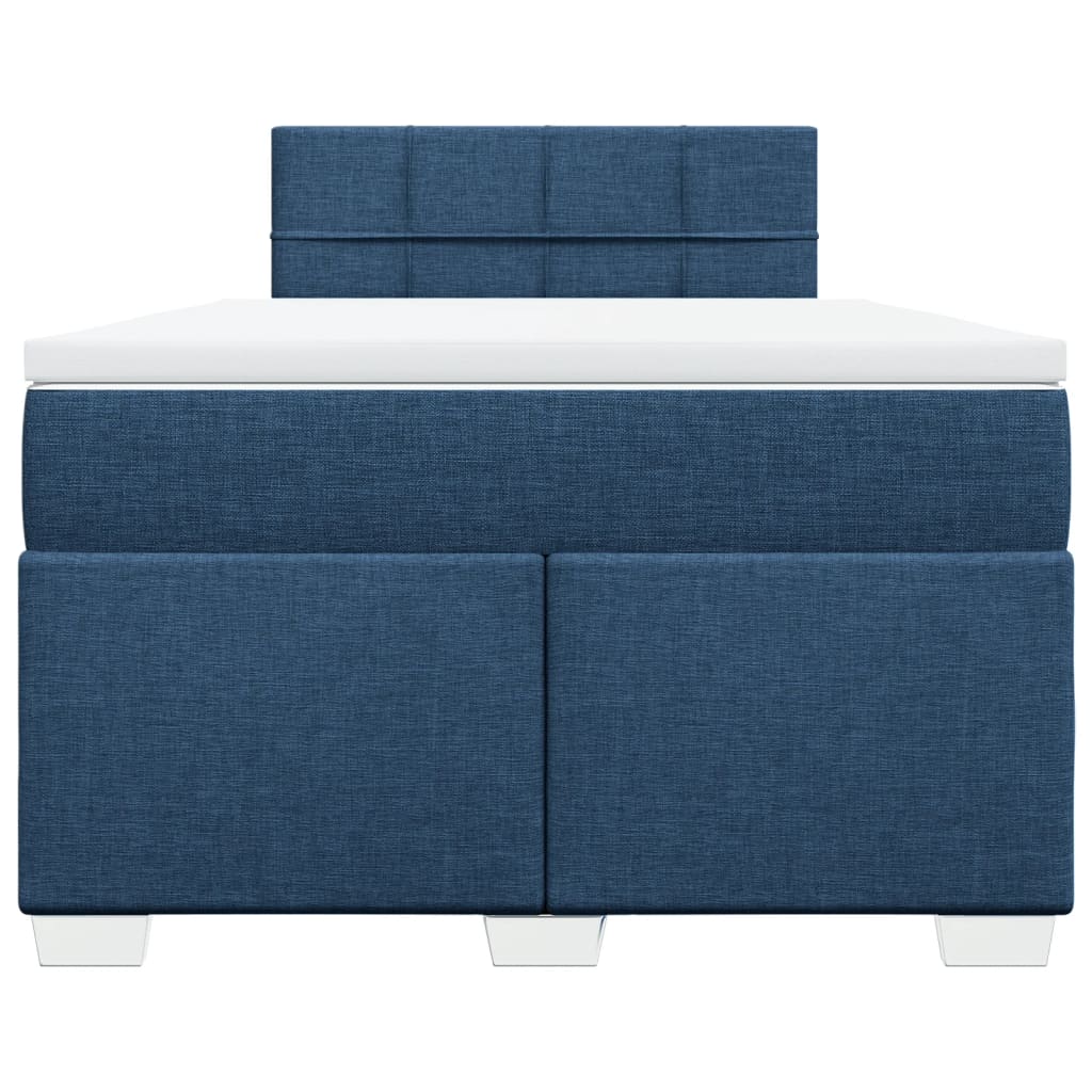 Sommier à lattes de lit avec matelas bleu 120x190 cm tissu - XIOS