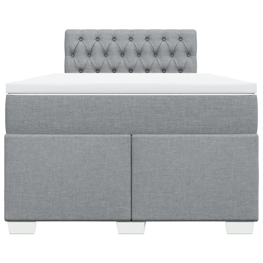 Sommier à lattes de lit et matelas gris clair 120x190 cm tissu - XIOS