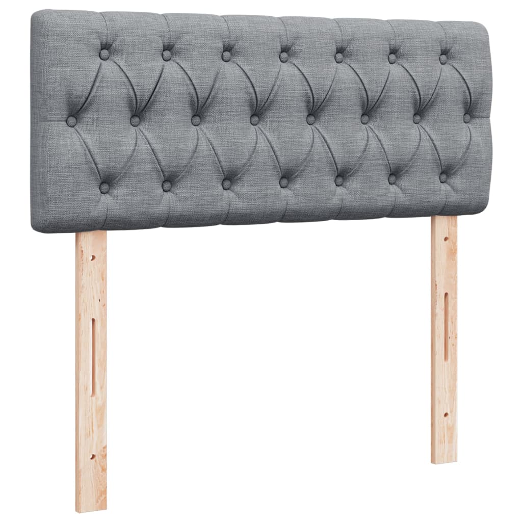 Sommier à lattes de lit et matelas gris clair 120x190 cm tissu - XIOS
