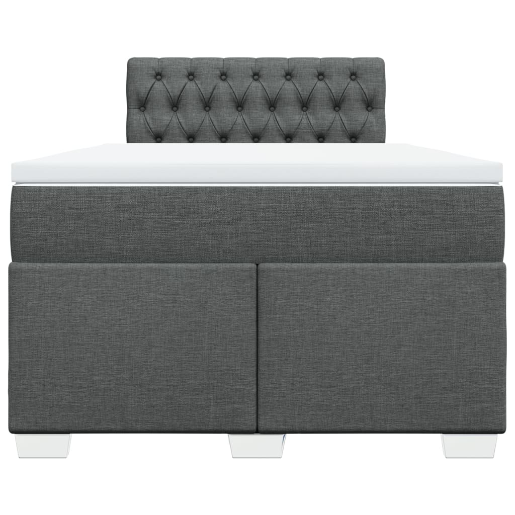 Sommier à lattes de lit avec matelas gris foncé 120x190cm tissu - XIOS