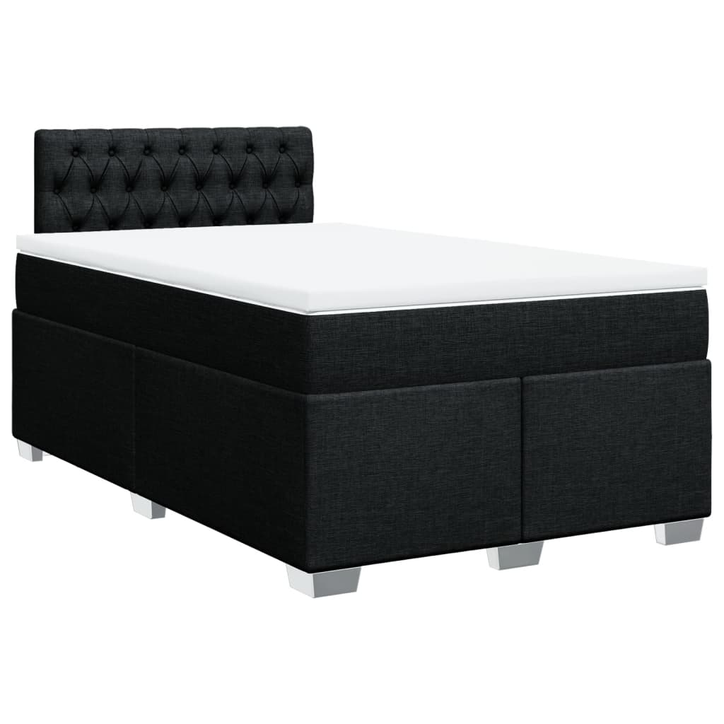 Sommier à lattes de lit avec matelas noir 120x190 cm tissu - XIOS