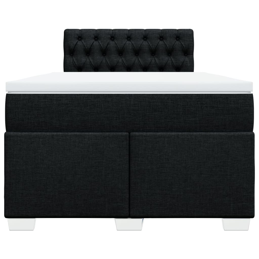 Sommier à lattes de lit avec matelas noir 120x190 cm tissu - XIOS